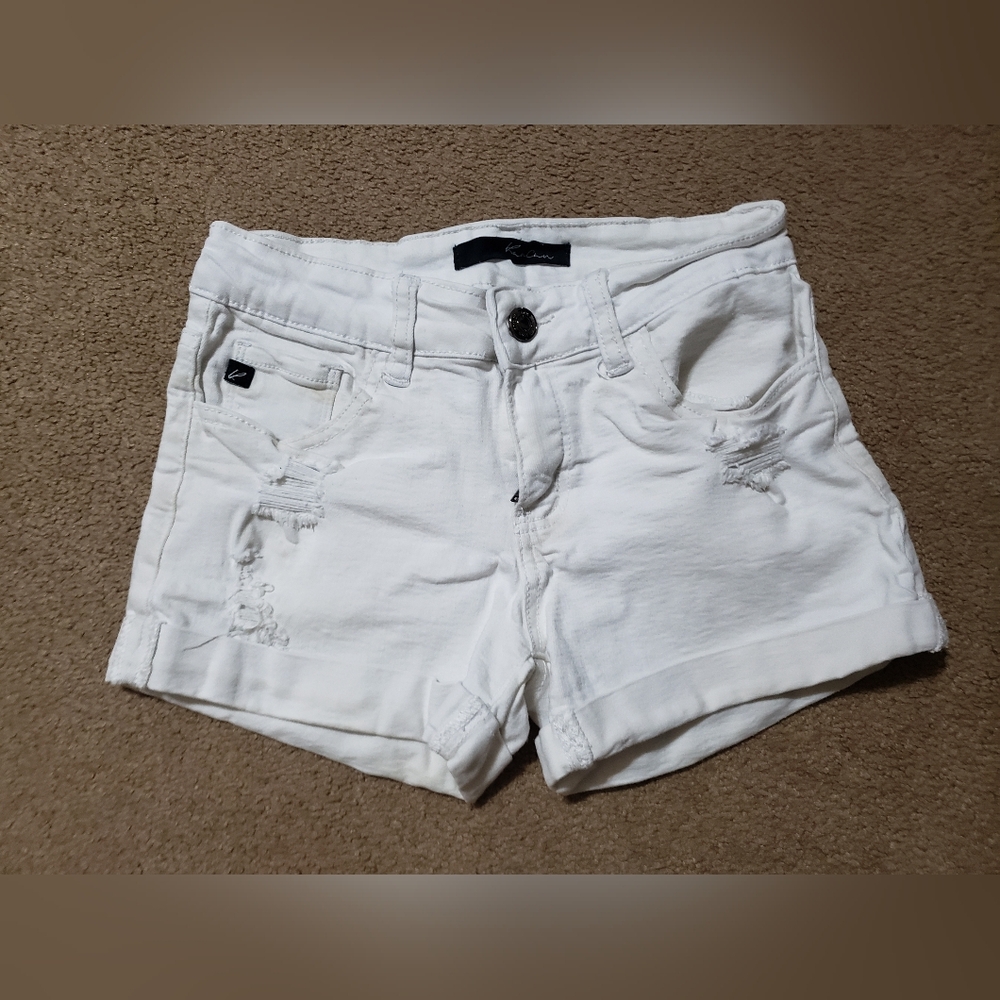 KanCan White Distressed Women's Jean Shorts